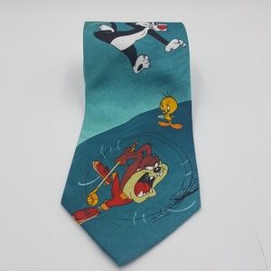 Vintage 1994 Looney Tunes Taz Bugs Polyester Tie
